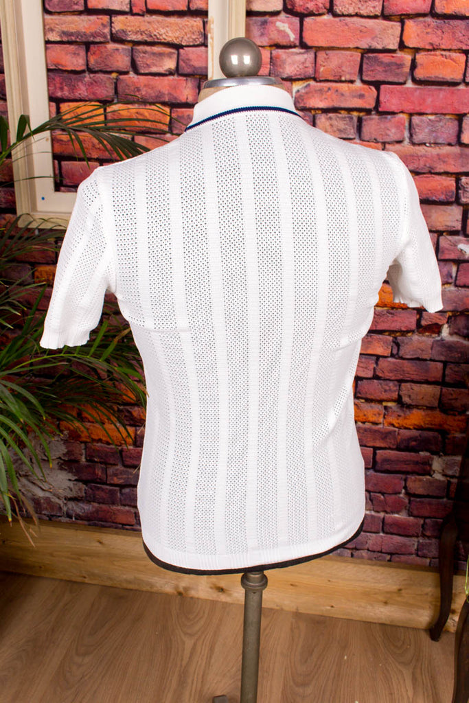 60s Herren Shirt Strick VEB 50er 60er Dandy DDR Disco M 48-50 Mann real-disco real-rockabilly Rockabilly S 44-46 Schlager Special weiß vintageberlin.de