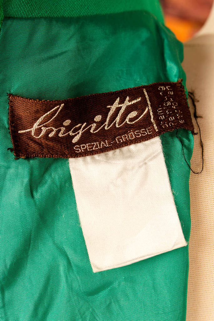 60s Abendkleid grün Megakragen 60er 70er Abendmode Boho Frau grün L 44-46 real-boho real-disco Schlager Special vintageberlin.de