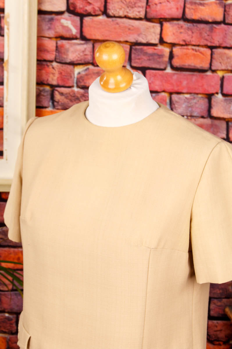 60s Etuikleid beige