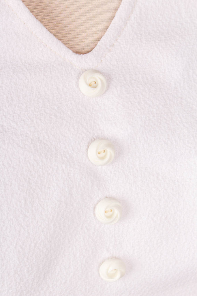 60s Etuikleid weiß 60er 70er Boho Disco Frau Hochzeit M 40-42 real-boho real-disco real-rockabilly Rockabilly Schlager Special weiß vintageberlin.de