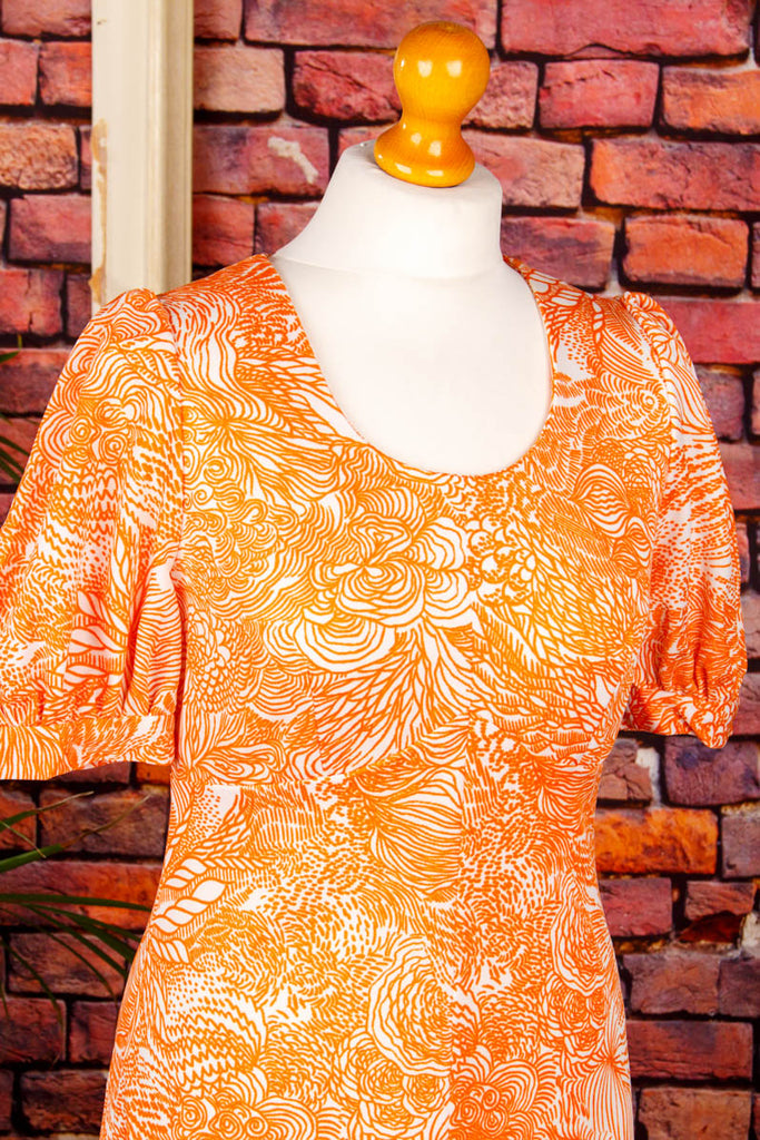 Hippiekleid Maxikleid orange 60er 70er Boho Frau Hippie M 40-42 orange real-boho S 36-38 Schlager Special vintageberlin.de