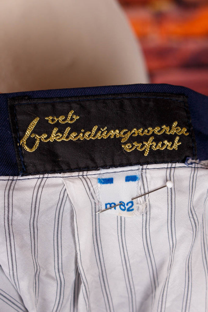 Bleistiftrock blau VEB 80er blau DDR Frau real-rockabilly Rockabilly S 36-38 Sekretärin Special vintageberlin.de