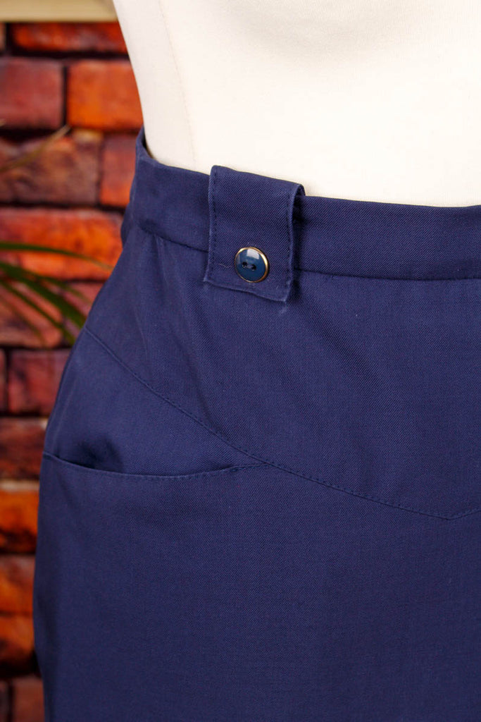 Bleistiftrock blau VEB 80er blau DDR Frau real-rockabilly Rockabilly S 36-38 Sekretärin Special vintageberlin.de