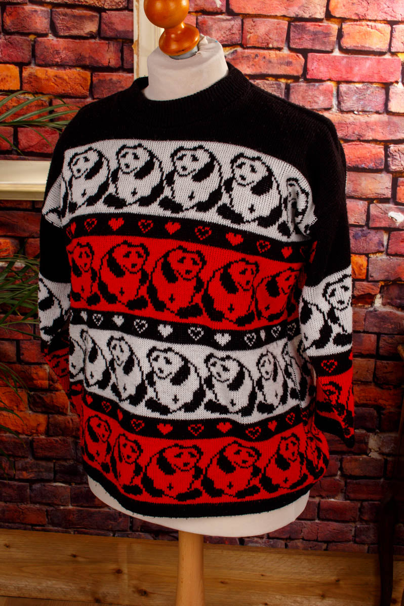 Vintage Pulli Panda Bären