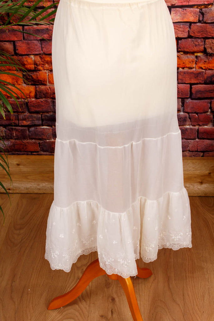 Perlon Unterrock cremeweiß 50er 60er 70er beige Boho Dirndl Frau M 40-42 real-boho real-rockabilly Rockabilly S 36-38 Special viktorianisch weiß vintageberlin.de