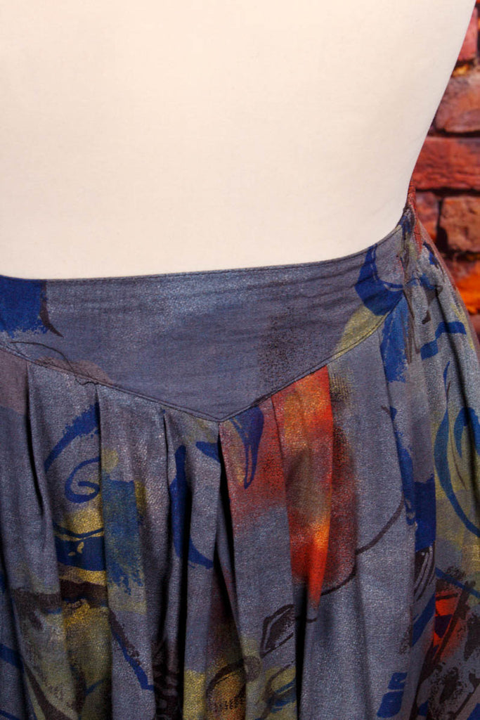 90s Viskoserock bunt Muster 90er Boho bunt Frau grau L 44-46 orange real-boho Special XL 48-50 vintageberlin.de