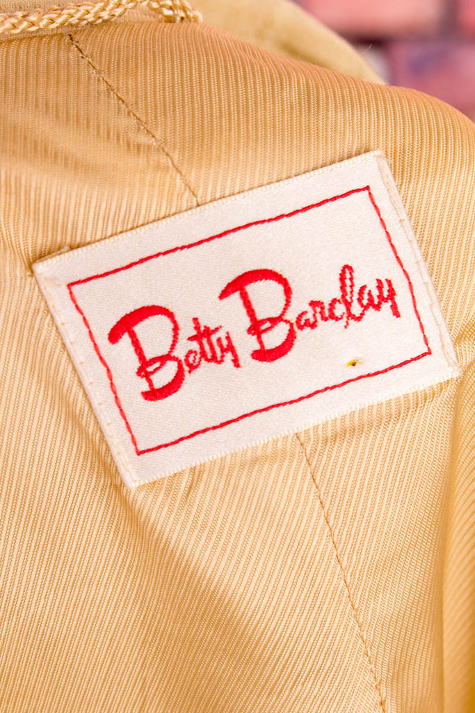 Leinenmix Blazer beige gold 80er 90er beige Designer Frau gold M 40-42 S 36-38 Sekretärin Special vintageberlin.de