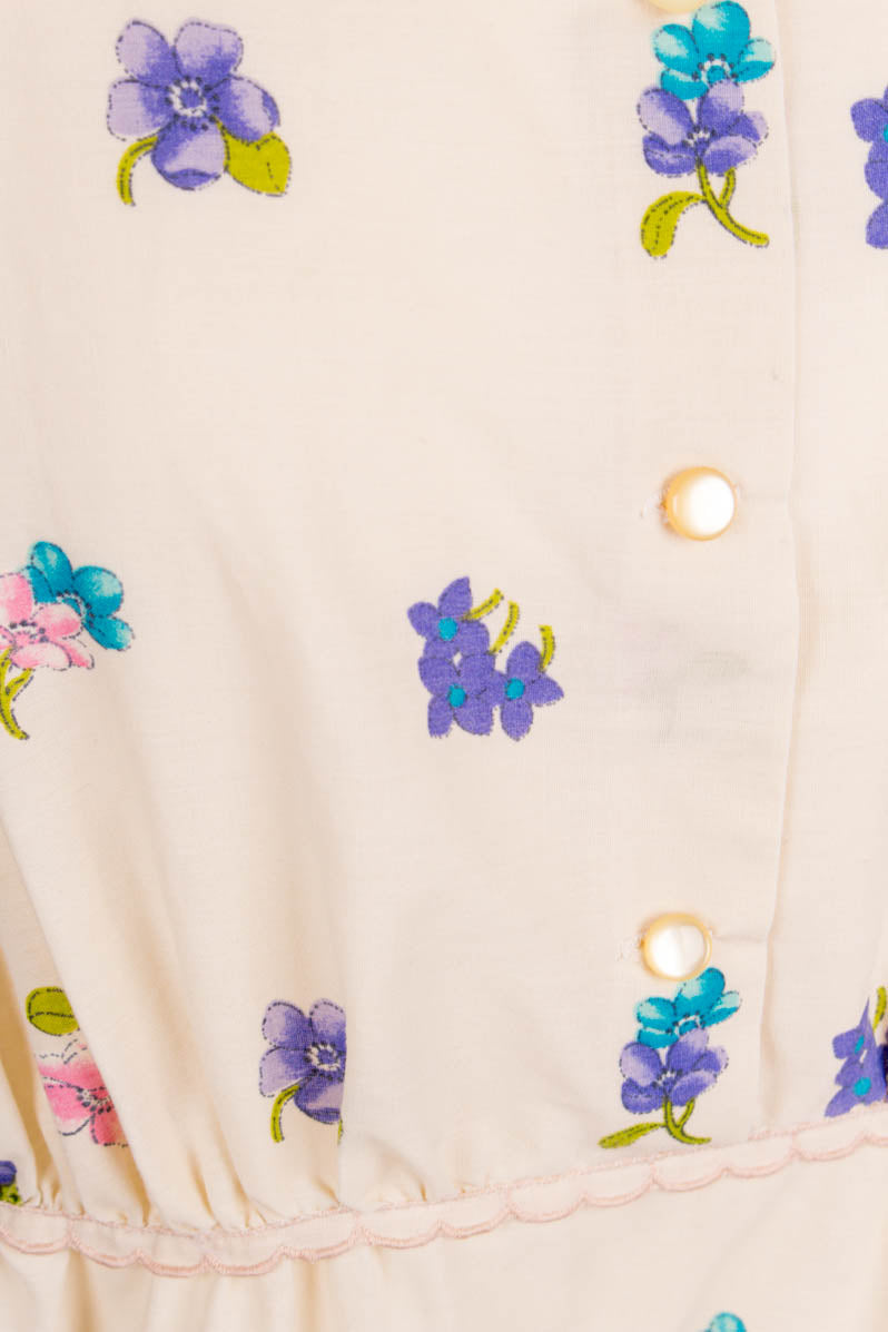 70s Nachtkleid Hauskleid Blumen