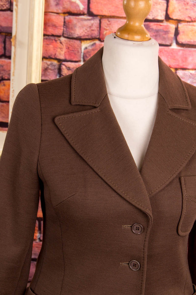 60s Wolle Blazer braun 60er 70er braun Dandy Disco Frau real-disco real-rockabilly Rockabilly S 36-38 Schlager Special vintageberlin.de
