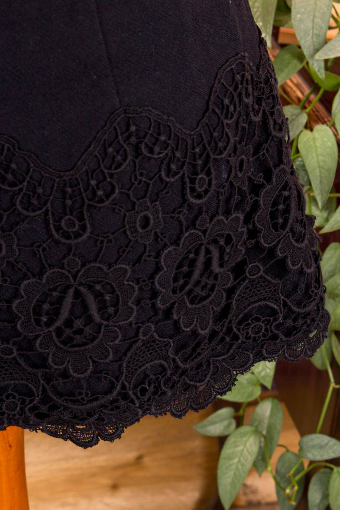 60s Tunika Langtop schwarz Wolle 60er 70er Boho Disco Frau Gothic S 36-38 Schlager schwarz Special vintageberlin.de