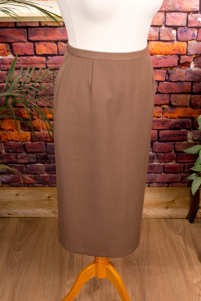 Vintage Wollrock beige Knopfleiste 60er 70er beige Frau Mod Rockabilly S 36-38 Sekretärin Special vintageberlin.de
