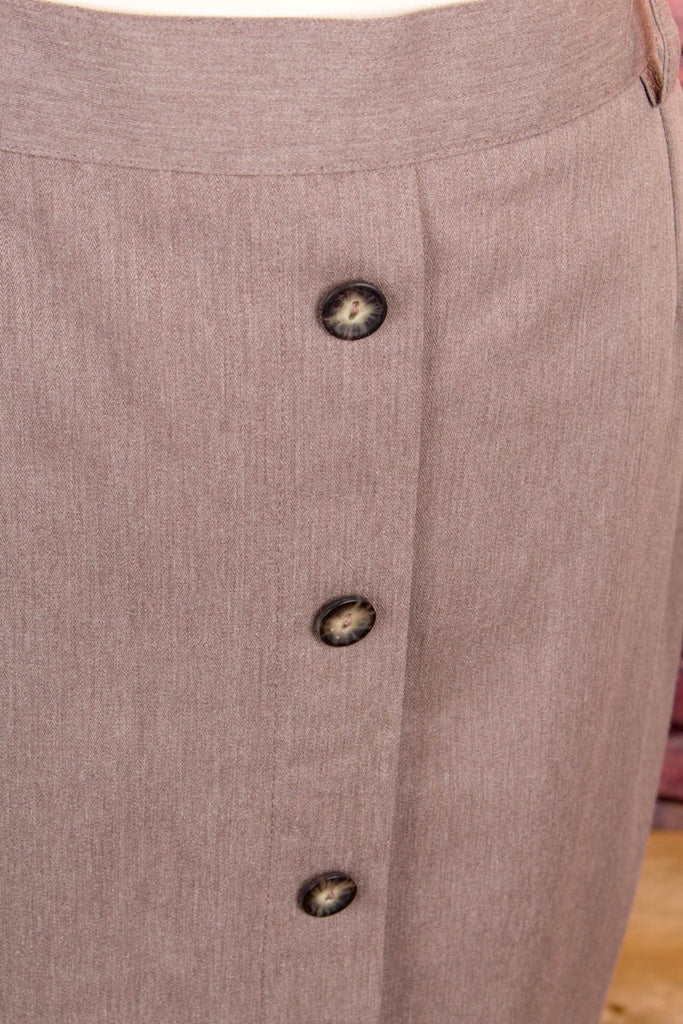 80s Rock greige schmal 80er 90er beige Disco Frau grau real-80er Rockabilly S 36-38 Sekretärin Special vintageberlin.de