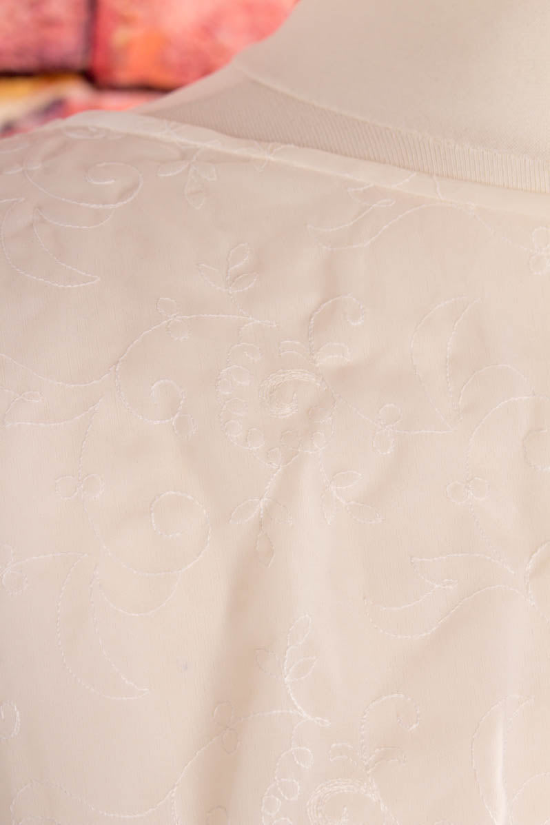 50s Chiffonkleid weiß