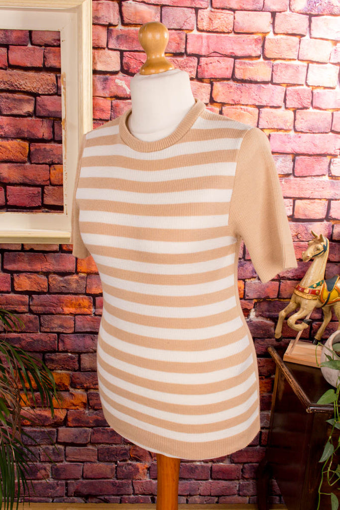 VEB Ringelshirt beige 60er 70er beige Dandy DDR Disco M 48-50 Mann real-disco S 44-46 Schlager Special weiß vintageberlin.de