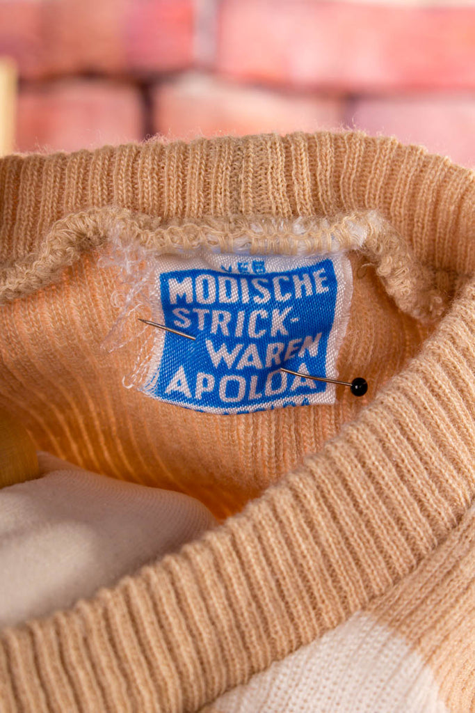 VEB Ringelshirt beige 60er 70er beige Dandy DDR Disco M 48-50 Mann real-disco S 44-46 Schlager Special weiß vintageberlin.de