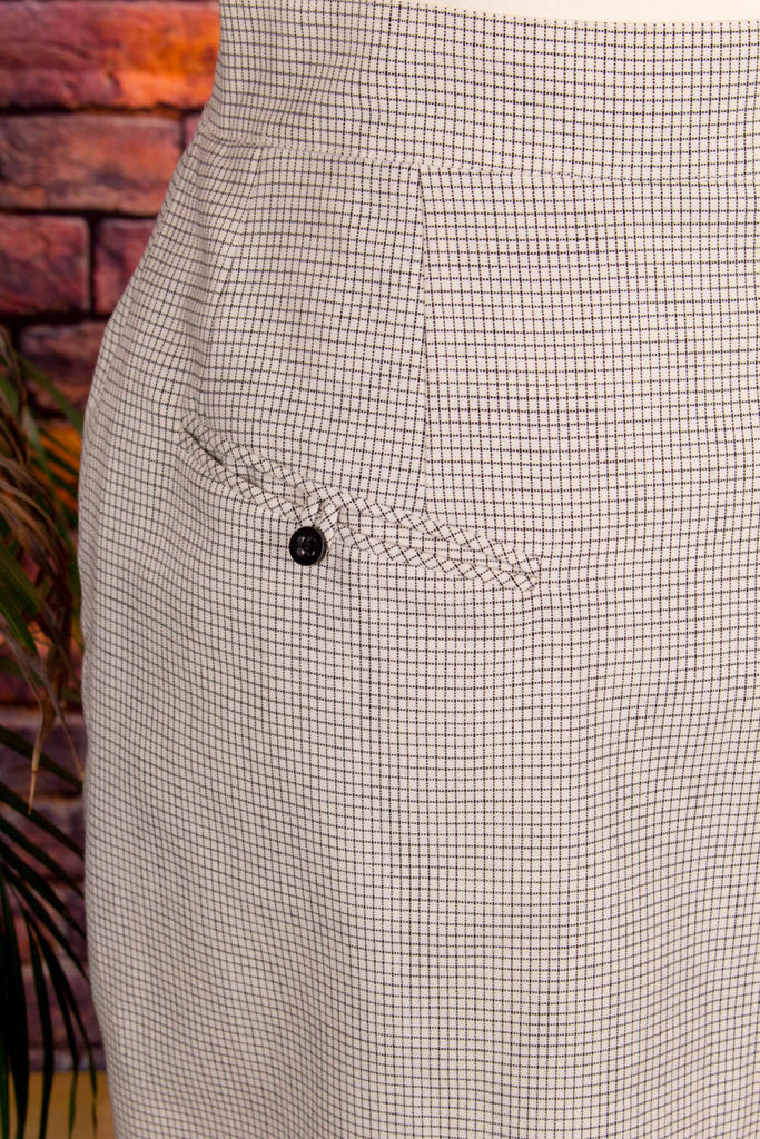 Bleistiftrock kariert 50er 60er 80er Frau grau real-80er real-rockabilly Rockabilly S 36-38 Sekretärin Special vintageberlin.de