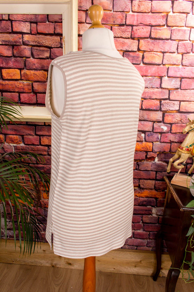 Seide Ringelshirt Strick beige Frau M 40-42 Special vintageberlin.de