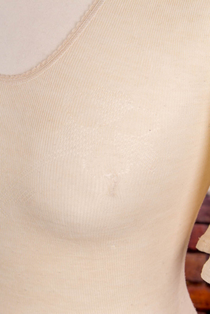 Vintage Unterhemd Strick 50er 60er beige Flapper&Charleston Frau Rockabilly S 36-38 vintageberlin.de