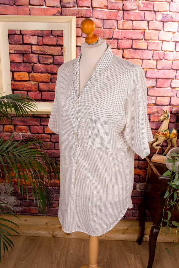 DDR Nachthemd grau Punkte Default Title 70er Dandy DDR grau M 48-50 Mann Rockabilly Special vintageberlin.de