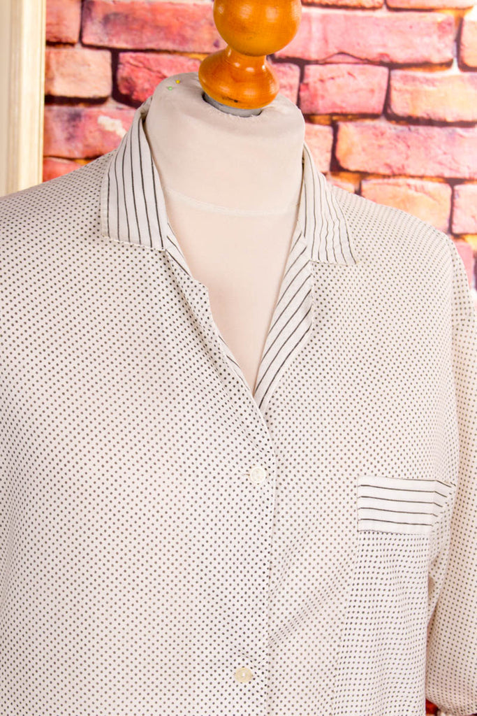 DDR Nachthemd grau Punkte 70er Dandy DDR grau M 48-50 Mann Rockabilly Special vintageberlin.de