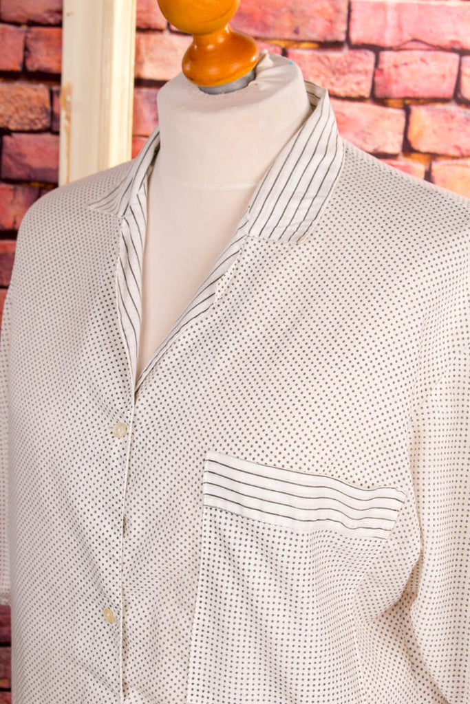 DDR Nachthemd grau Punkte 70er Dandy DDR grau M 48-50 Mann Rockabilly Special vintageberlin.de