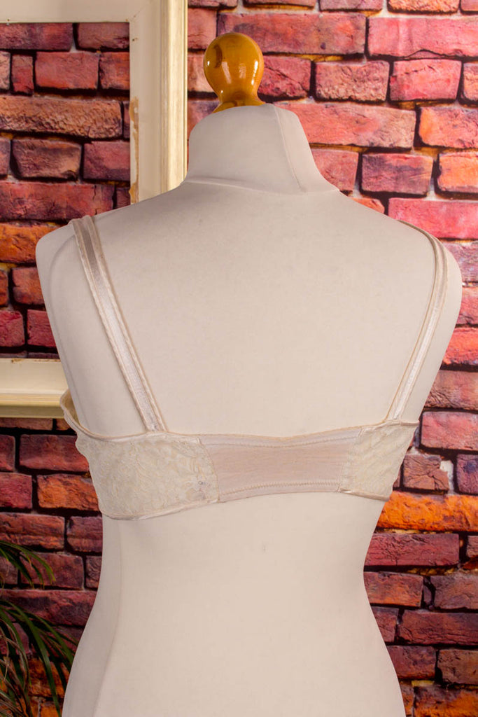 Vintage BH Vorderverschluss weiß 60er 70er Boho Frau M 40-42 Rockabilly S 36-38 Sekretärin Special weiß vintageberlin.de