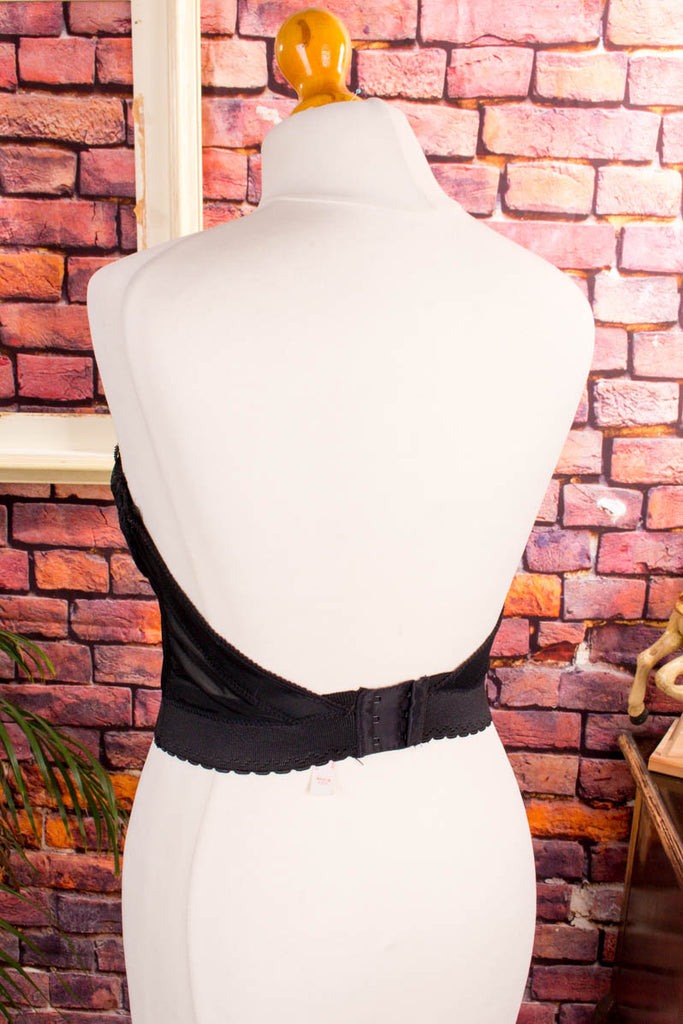 sexy Korsage schwarz Spitze 80er Abendmode Boho Disco Frau Gothic Rockabilly S 36-38 schwarz Special vintageberlin.de