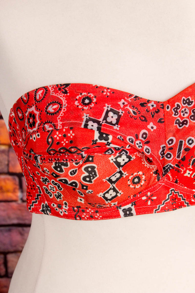 sexy Rockabella Top rot 60er 70er Disco Frau real-rockabilly Rockabilly rot S 36-38 Special vintageberlin.de