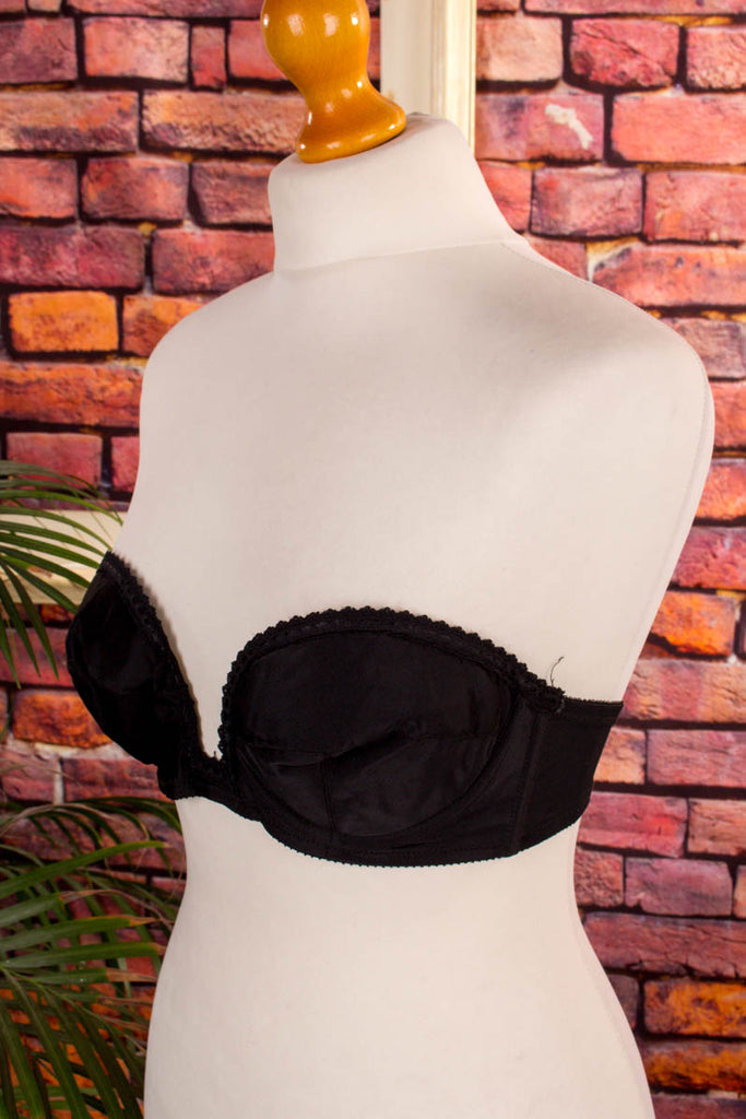 Vintage BH schwarz trägerlos Default Title 60er 70er Frau Gothic real-disco real-rockabilly Rockabilly S 36-38 schwarz Sekretärin Special vintageberlin.de