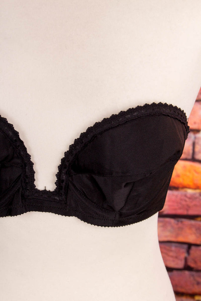 Vintage BH schwarz trägerlos 60er 70er Frau Gothic real-disco real-rockabilly Rockabilly S 36-38 schwarz Sekretärin Special vintageberlin.de