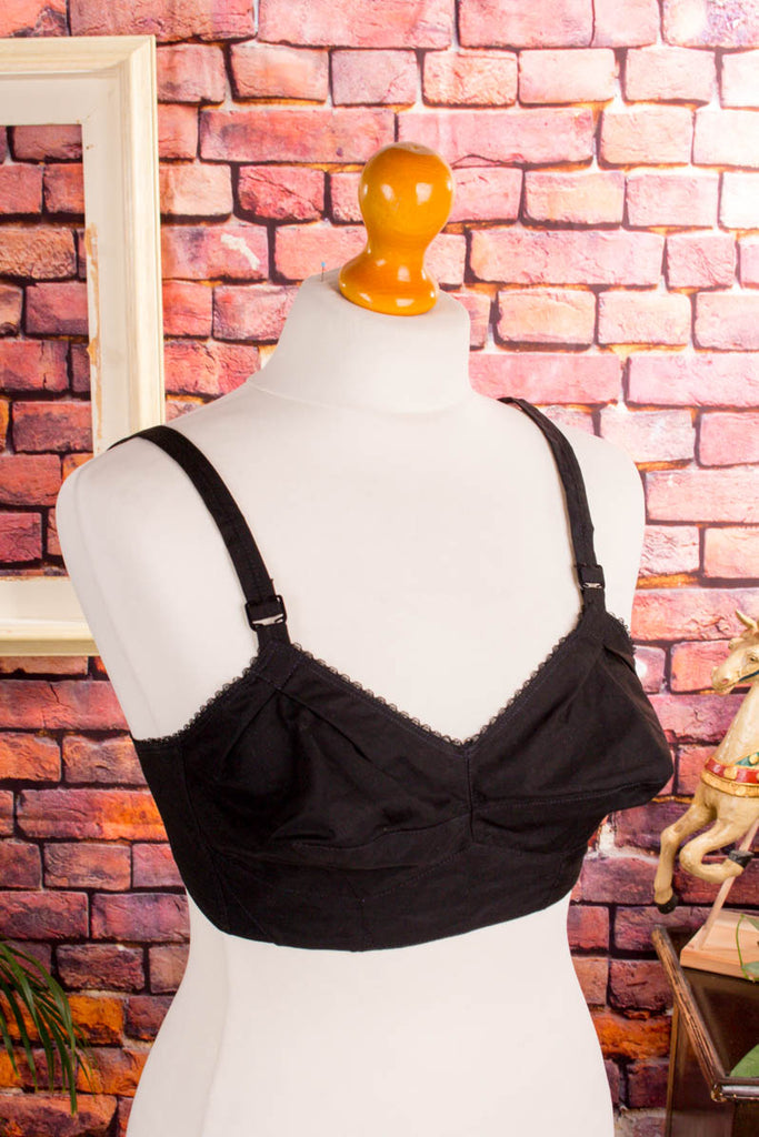 60s Tüten-BH schwarz Baumwolle Default Title 50er 60er Disco Frau M 40-42 real-disco real-rockabilly Rockabilly S 36-38 schwarz Special vintageberlin.de