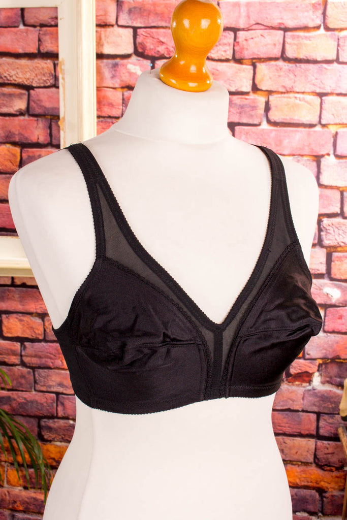 Vintage BH schwarz Bralette 70er 80er Frau Gothic Rockabilly S 36-38 schwarz vintageberlin.de
