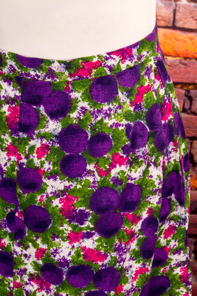 50s Rockabella Rock lila Muster 50er 60er bunt Frau lila M 40-42 real-rockabilly Rockabilly Sekretärin Special vintageberlin.de