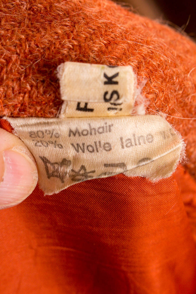 Winterrock rotbraun Wolle Mohair 70er 80er braun Frau M 40-42 orange Rockabilly S 36-38 Special vintageberlin.de