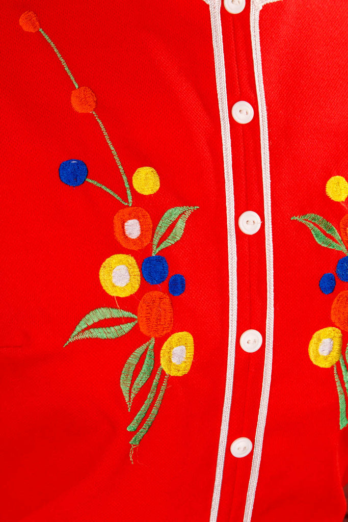 Disco Minikleid rot Blumen 60er 70er Disco Frau real-disco real-rockabilly Rockabilly rot S 36-38 Schlager Special vintageberlin.de