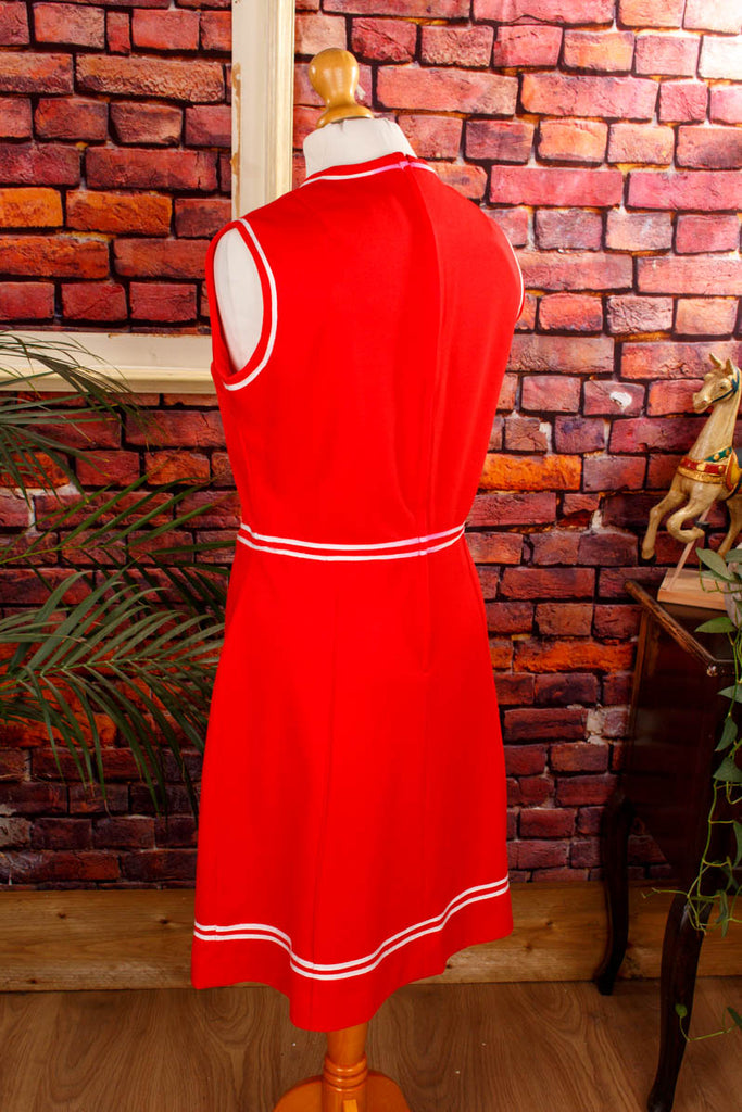 Disco Minikleid rot Blumen 60er 70er Disco Frau real-disco real-rockabilly Rockabilly rot S 36-38 Schlager Special vintageberlin.de