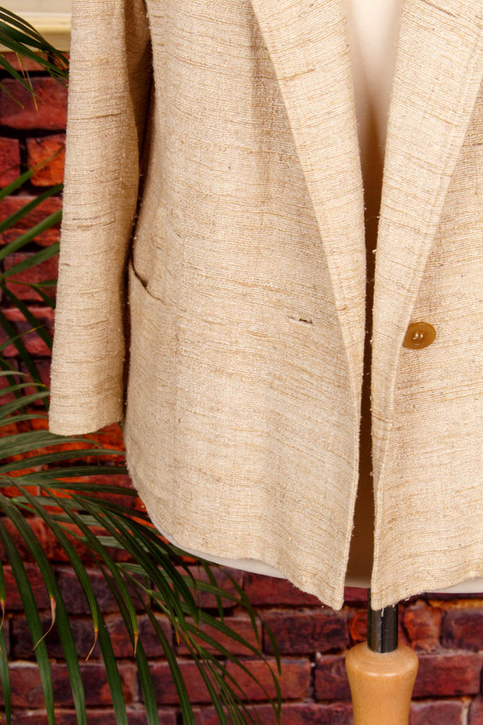 Vintage Blazer creme Wildseide 70er 80er beige Boho Disco Frau M 40-42 real-boho real-rockabilly Rockabilly Sekretärin Special vintageberlin.de