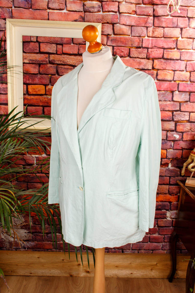 Damen Jacke Blazer türkis 90er Frau L 44-46 Special türkis vintageberlin.de