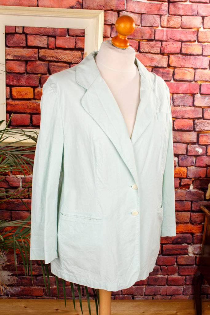 Damen Jacke Blazer türkis 90er Frau L 44-46 Special türkis vintageberlin.de
