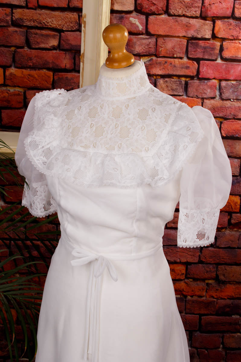 Nostalgie Brautkleid weiß Chiffon