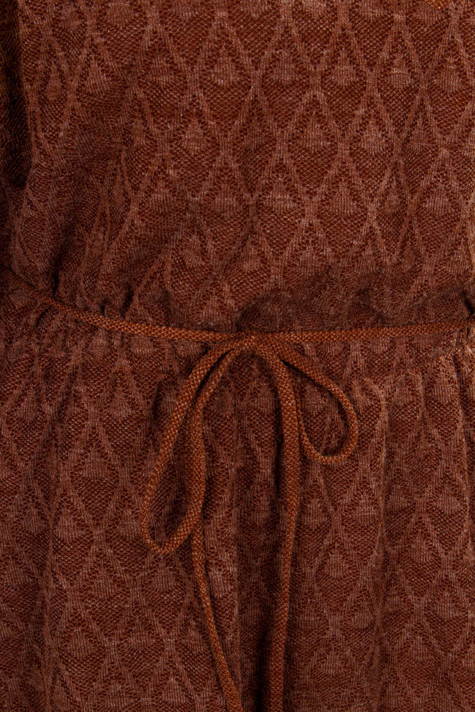 DDR Herbstkleid braun Muster 70er 80er Boho braun DDR Disco Frau L 44-46 real-disco real-rockabilly Rockabilly Schlager Special XL 48-50 vintageberlin.de