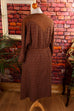 DDR Herbstkleid braun Muster 70er 80er Boho braun DDR Disco Frau L 44-46 real-disco real-rockabilly Rockabilly Schlager Special XL 48-50 vintageberlin.de
