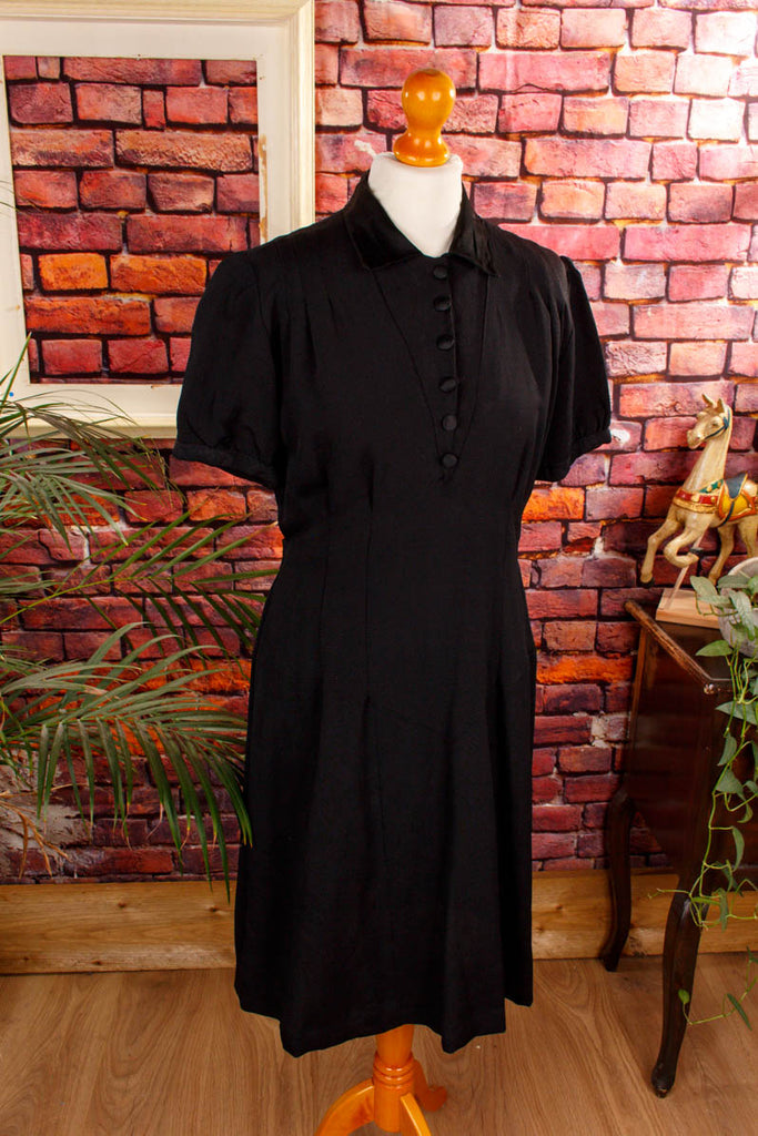 40er Jahre Kleid schwarz 20er 30er 40er 50er Boho Charleston Flapper&Charleston Frau Gothic M 40-42 schwarz Special vintageberlin.de