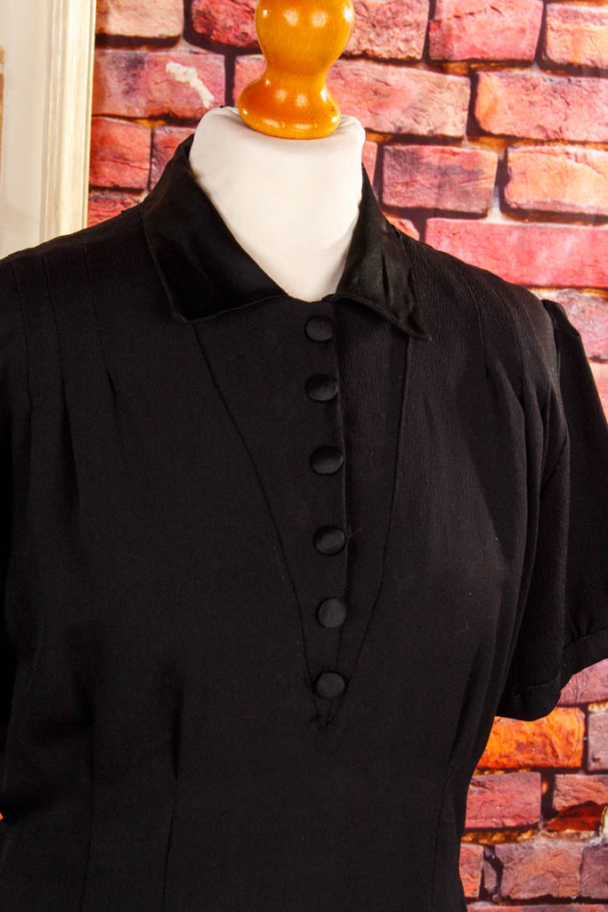 40er Jahre Kleid schwarz 20er 30er 40er 50er Boho Charleston Flapper&Charleston Frau Gothic M 40-42 schwarz Special vintageberlin.de