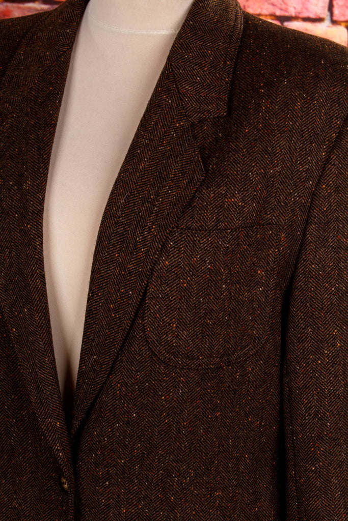 Vintage Tweed Blazer braun 80er 90er braun Frau M 40-42 real-80er Rockabilly Special vintageberlin.de