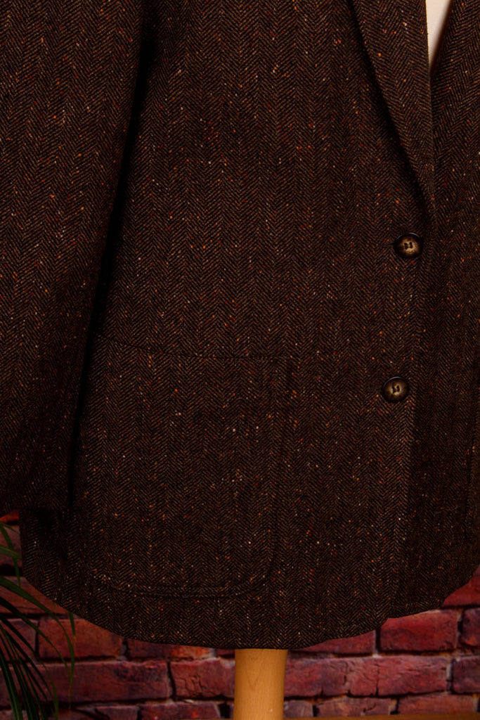 Vintage Tweed Blazer braun 80er 90er braun Frau M 40-42 real-80er Rockabilly Special vintageberlin.de