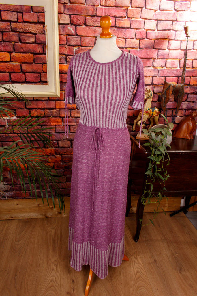 Boho Strickkleid lila meliert 70er Boho Frau Hippie lila M 40-42 real-boho rosa S 36-38 Schlager Special vintageberlin.de
