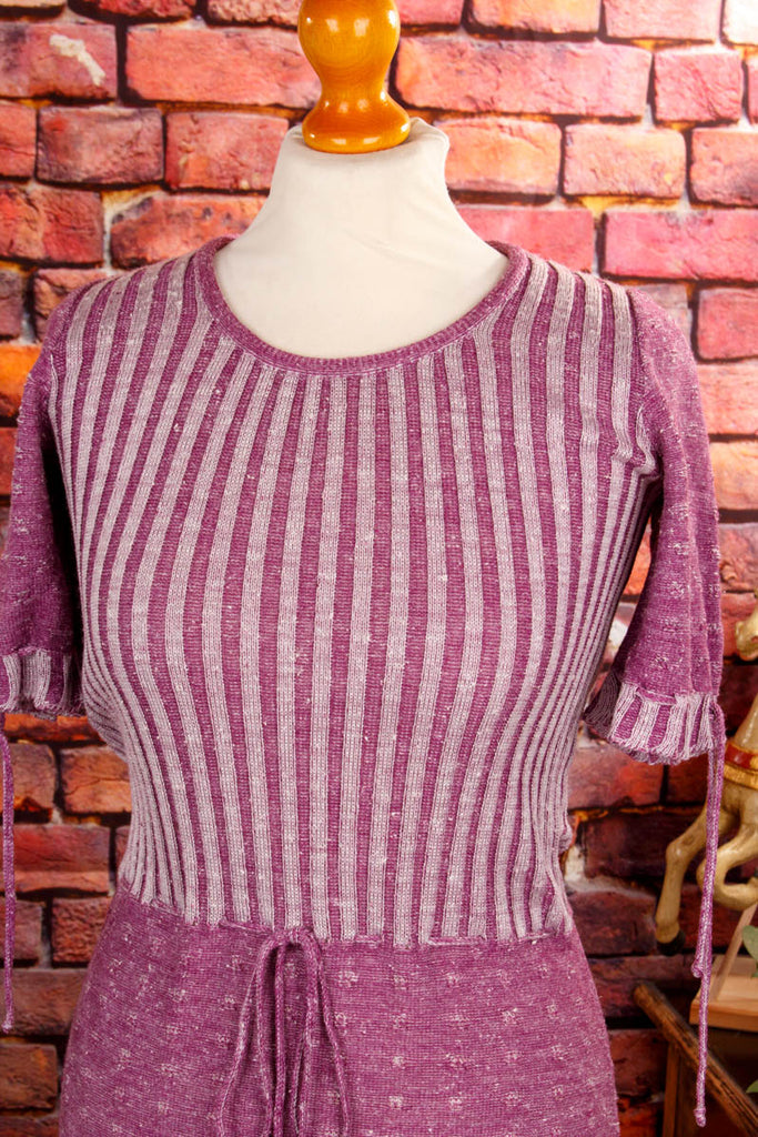 Boho Strickkleid lila meliert 70er Boho Frau Hippie lila M 40-42 real-boho rosa S 36-38 Schlager Special vintageberlin.de