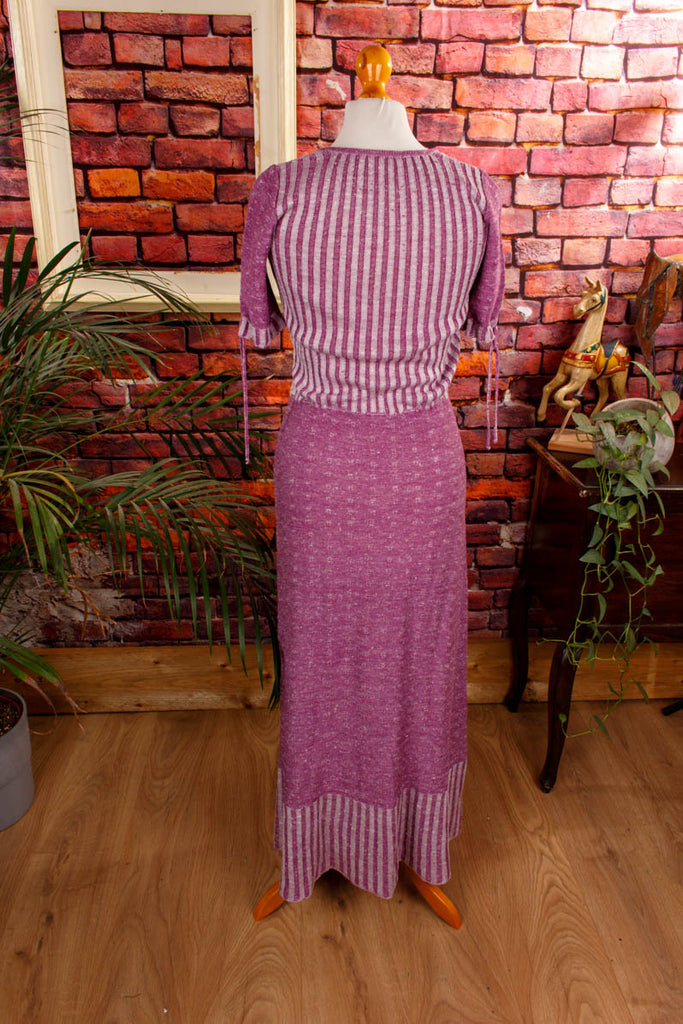 Boho Strickkleid lila meliert 70er Boho Frau Hippie lila M 40-42 real-boho rosa S 36-38 Schlager Special vintageberlin.de