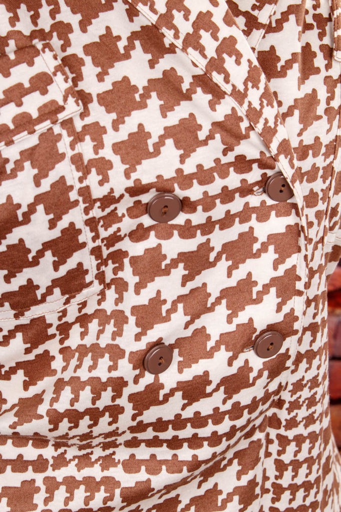 Jerseykleid braun Vichy 80er braun Frau M 40-42 real-rockabilly Rockabilly Sekretärin Special vintageberlin.de